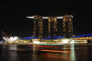 シンガポール マリーナベイ サンズの夜景